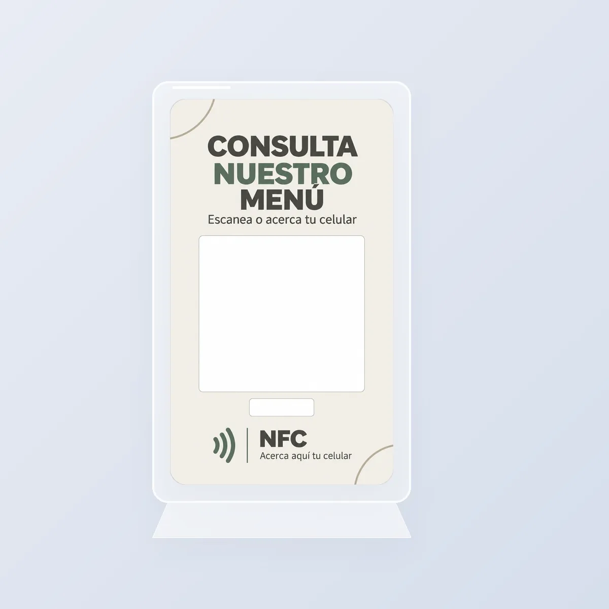 Placa acrílica con sticker QR + NFC