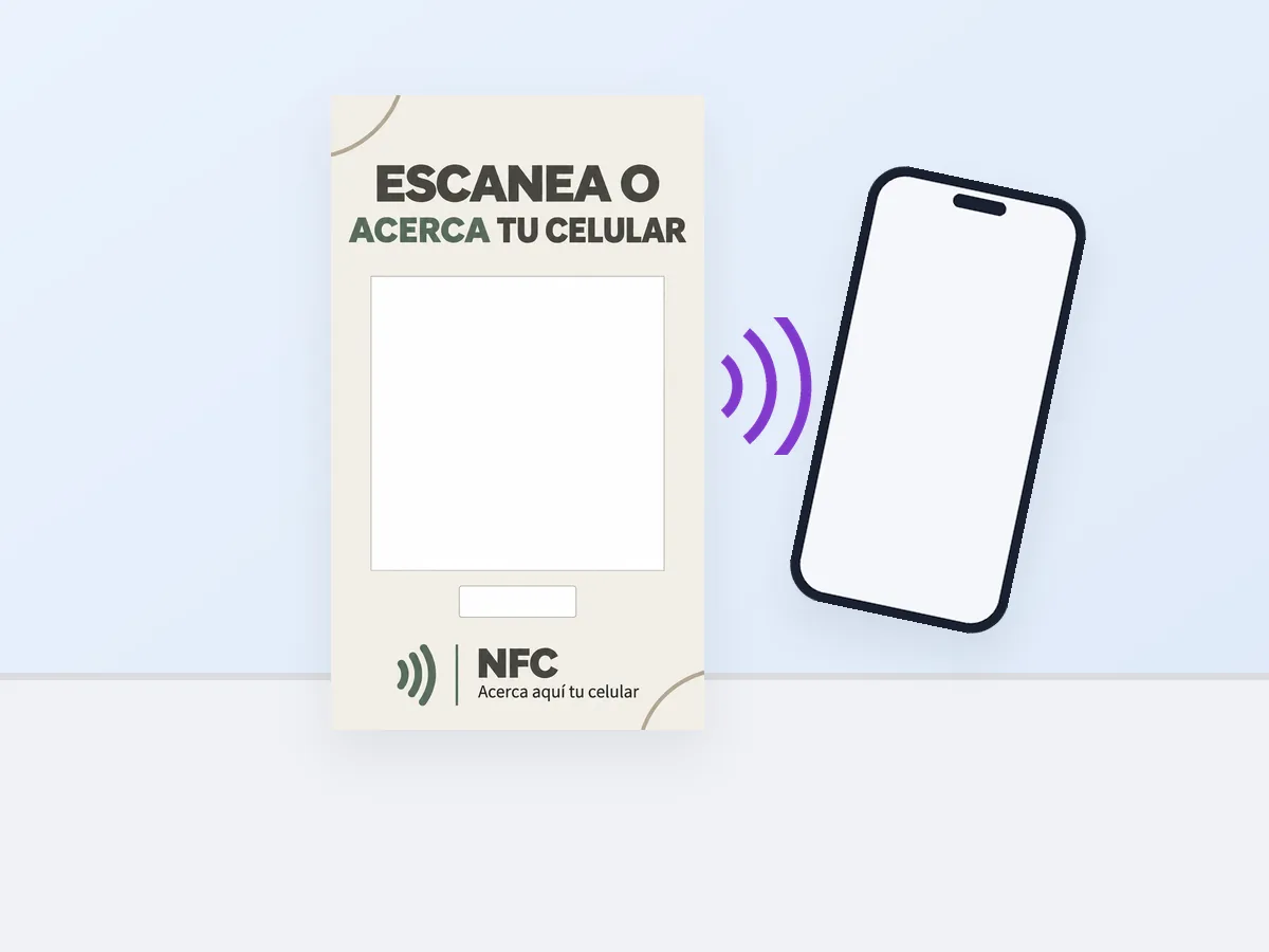 Pieza con acceso a un enlace de pago en caja